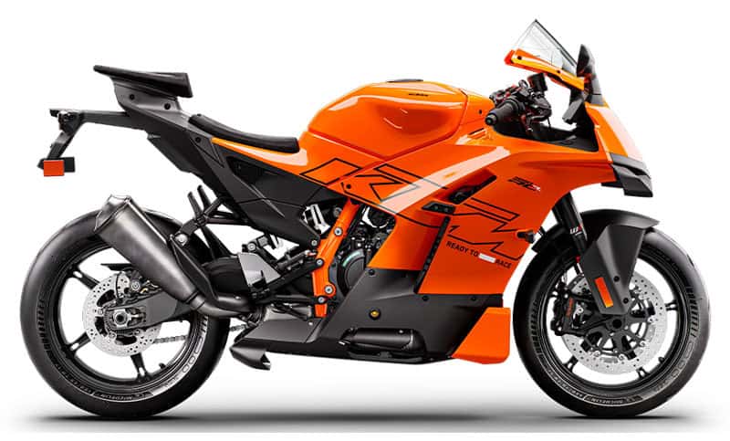 KTM 990 RC R 2026 motorcycle with full paint protection film kit for enhanced durability and shine.