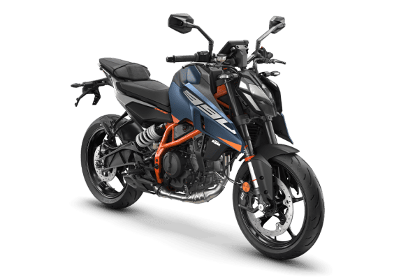 Black and blue KTM 990 RC R 2026 motorcycle with protective film kit.