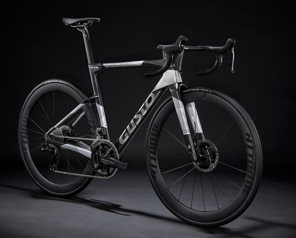 High-performance GUSTO GTR bike with protective film kit for frame.