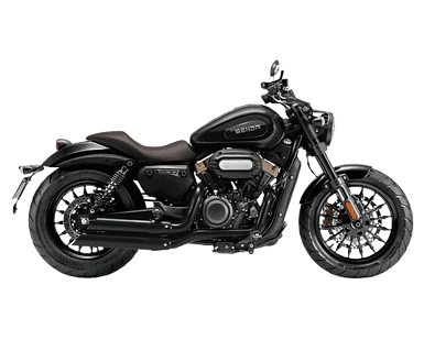 Black BMW R9T Racer motorcycle with sleek design and chrome accents.