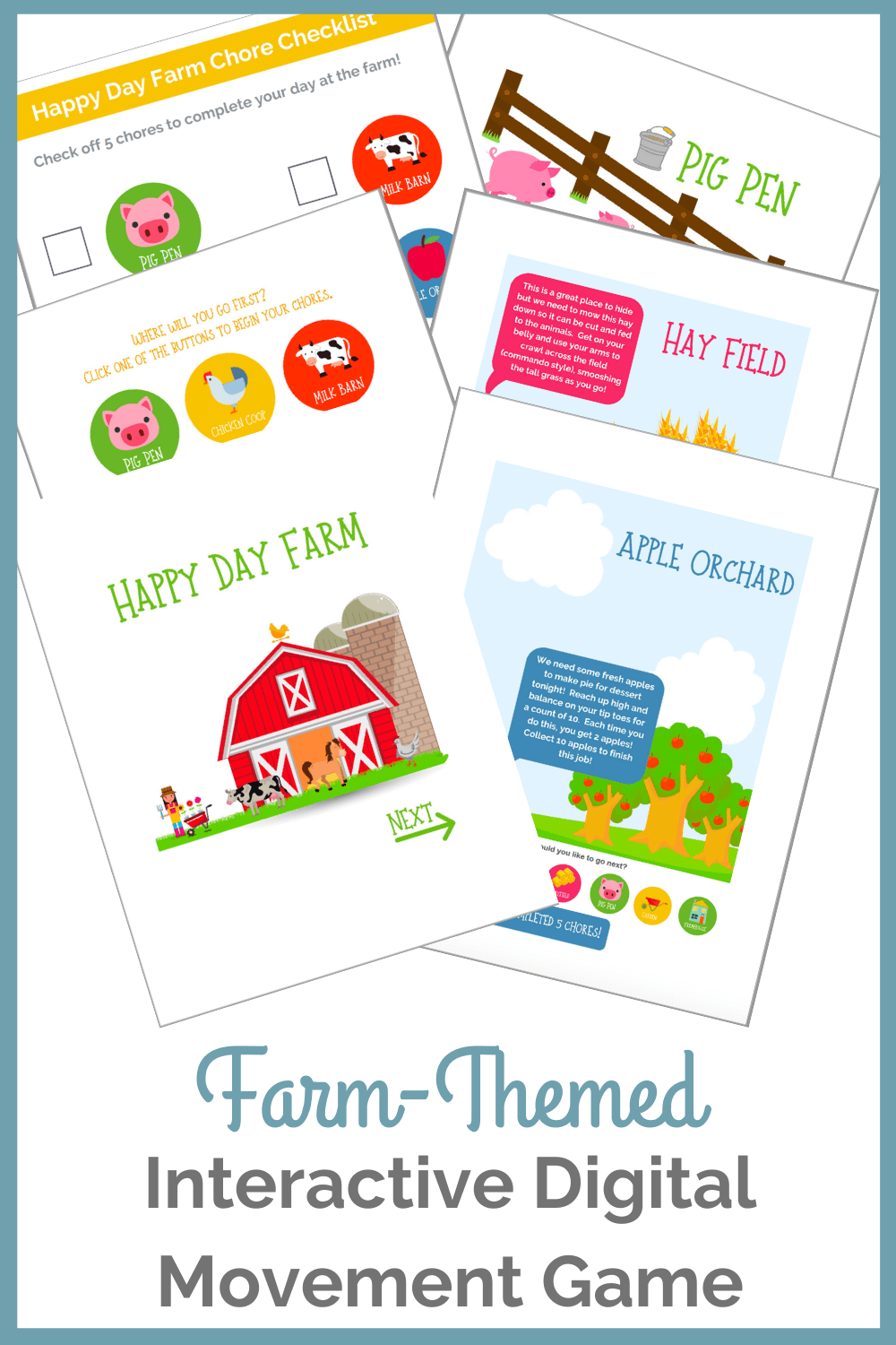 Farm Themed Interactive Digital Movement Game