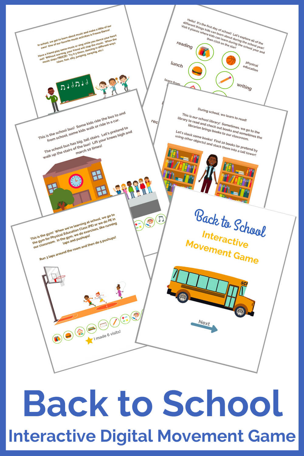 Back to School Interactive Movement Game