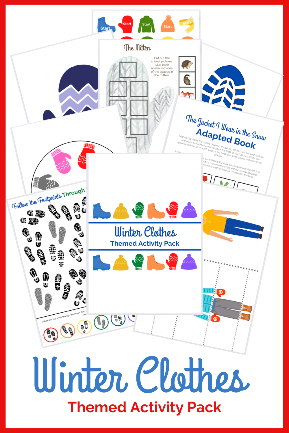 Winter Clothes Themed Activity Pack