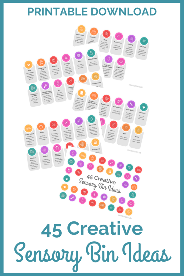 Sensory Bin Ideas Printable Download