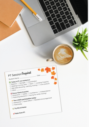 Session Snapshot Tear-Off Notepad - Physical Therapy Fall Theme