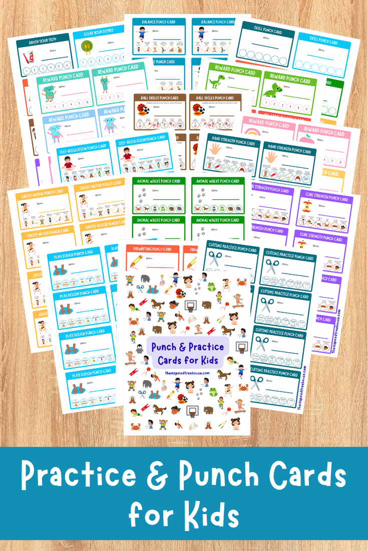 Printable Skills Practice Punch Cards for Kids