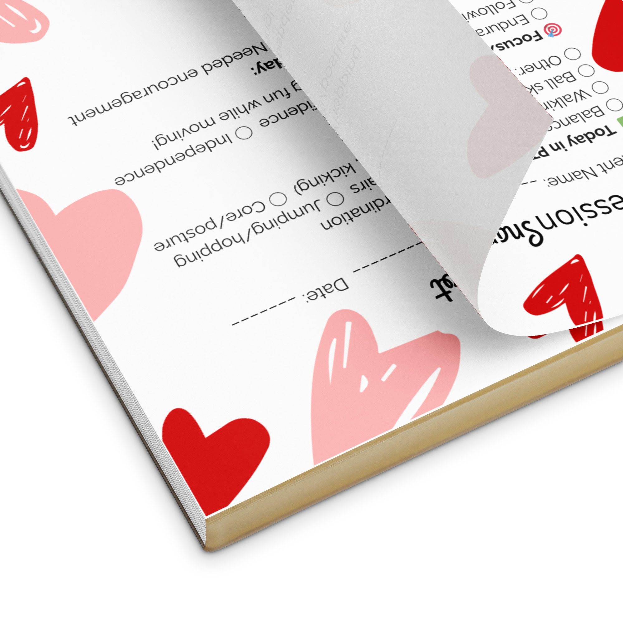 Session Snapshot Tear-Off Notepad – Physical Therapist – Valentine's Day - Image 3