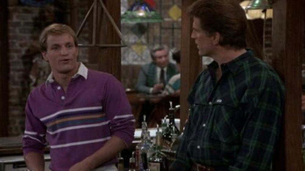 Woody Harrelson and Ted Danson in Cheers (1982) 