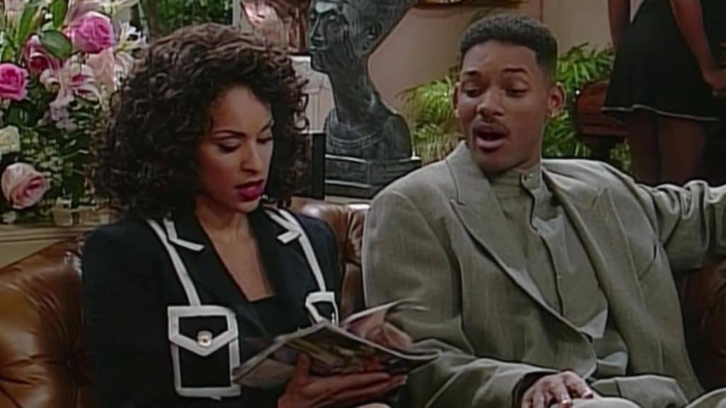 Will Smith and Karyn Parsons in The Fresh Prince of Bel-Air (1990) 