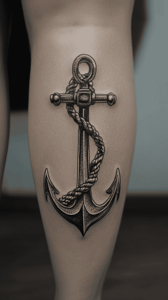 38 Creative Tattoo Ideas for Women 43 Anchor with Rope