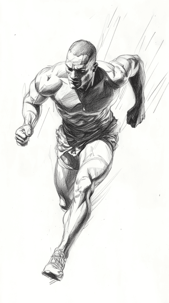 19 Creative Body Sketch Ideas Every Artist Should Try 9 Athlete in Action 2