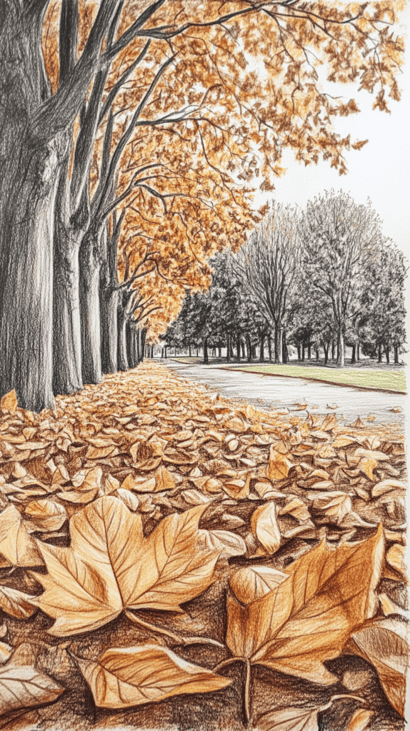 15 Landscape Drawing Ideas Worth Trying 29 Autumn Park Scene