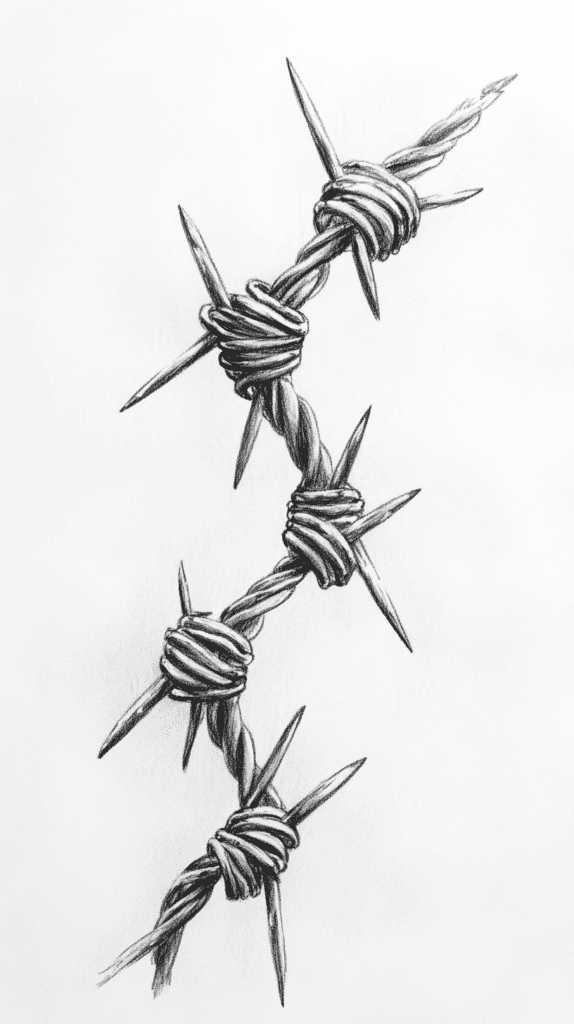 30 Grunge Drawing Ideas for Real Depth and Texture 21 Barbed Wire 2