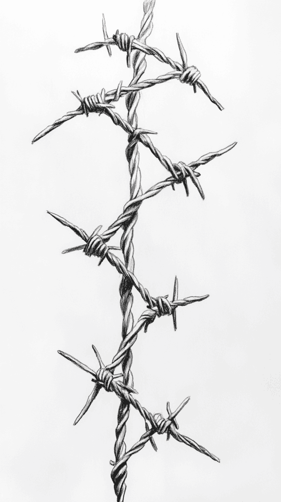 30 Grunge Drawing Ideas for Real Depth and Texture 20 Barbed Wire