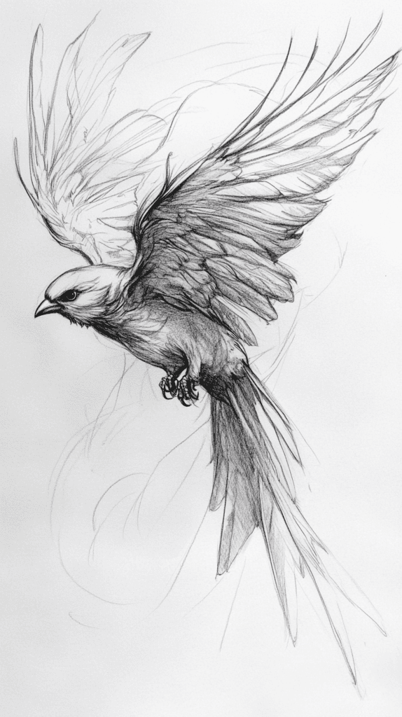 20 Challenging Drawing Ideas to Push Your Artistic Limits 43 Bird in Flight 2