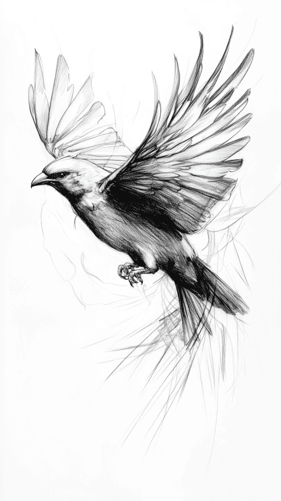 20 Challenging Drawing Ideas to Push Your Artistic Limits 42 Bird in Flight
