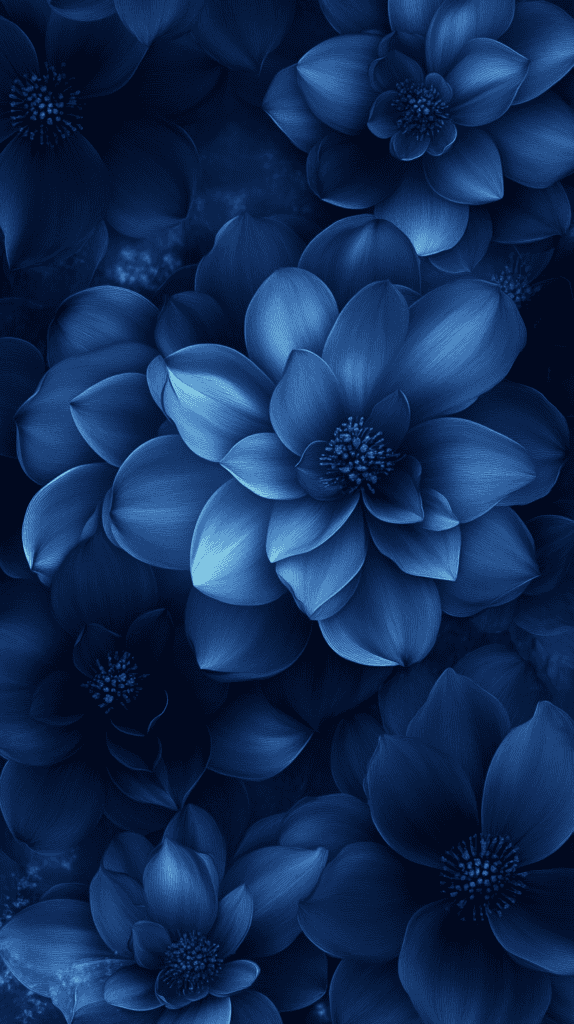 18 Dark Blue Wallpapers That Make Your Phone Stand Out 30 Blue Floral Elegance 3