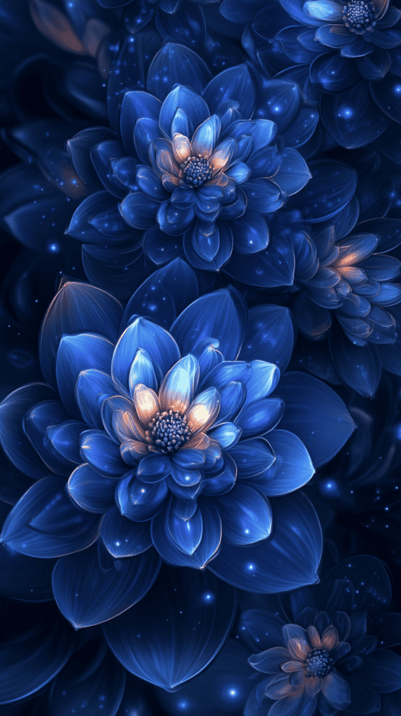 18 Dark Blue Wallpapers That Make Your Phone Stand Out 28 Blue Floral Elegance
