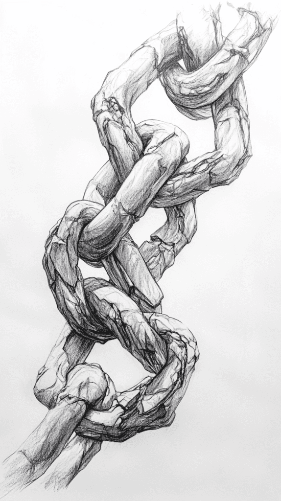 30 Grunge Drawing Ideas for Real Depth and Texture 28 Broken Chains 2