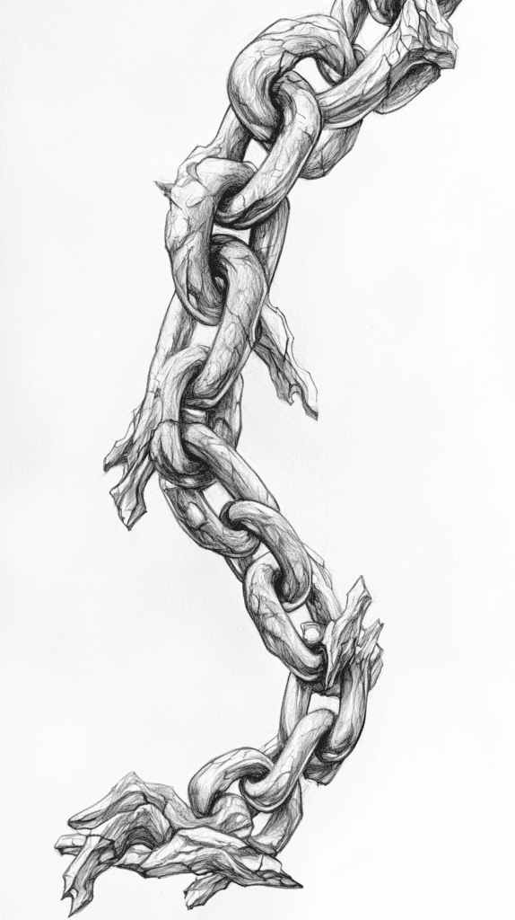 30 Grunge Drawing Ideas for Real Depth and Texture 27 Broken Chains