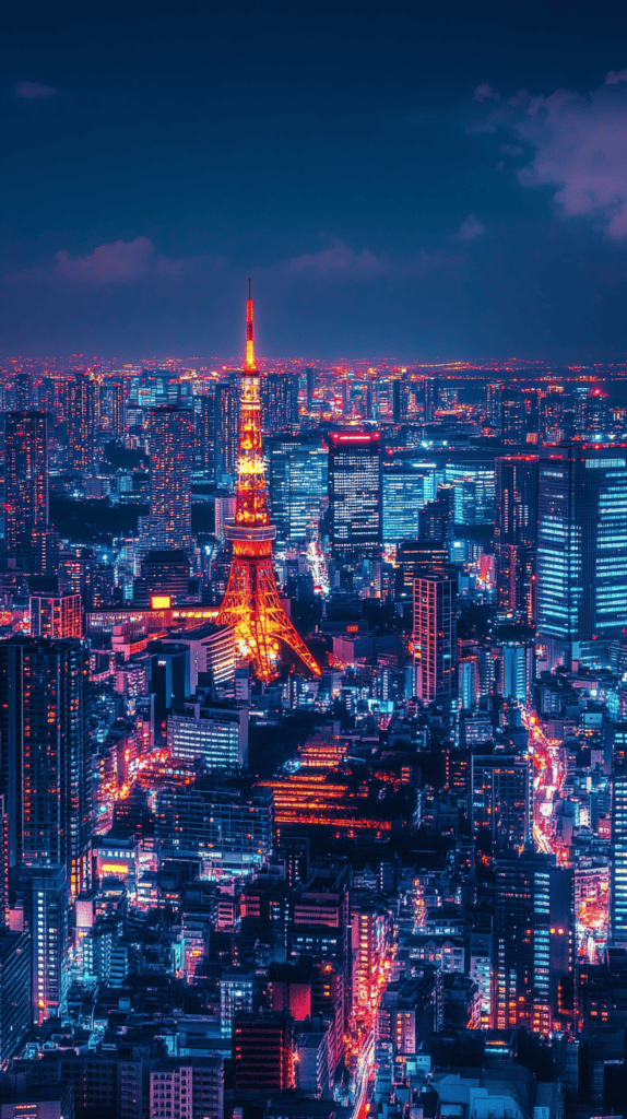 20 Japanese Wallpaper Backgrounds for a Stunning Phone Screen 53 Bustling Tokyo Skyline at Night 2