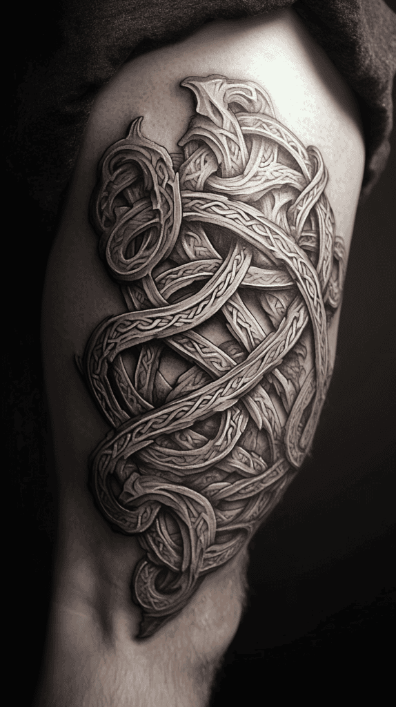Feeling Bold? Try These 25 Killer Thigh Tattoo Ideas for Men 14 Celtic Knotwork 1