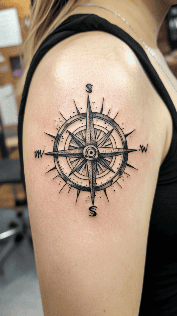 38 Creative Tattoo Ideas for Women 33 Compass Rose 2