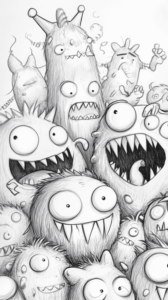 Unlocking the Artist Within: 21 Must-Try Doodle Drawing Ideas 24 Cute Monsters