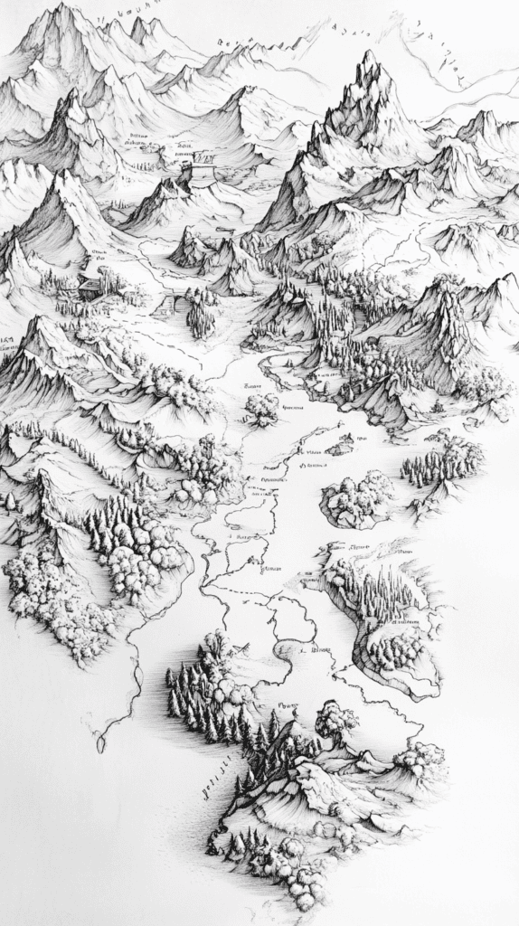 20 Challenging Drawing Ideas to Push Your Artistic Limits 18 Detailed Map of an Imaginary World 2