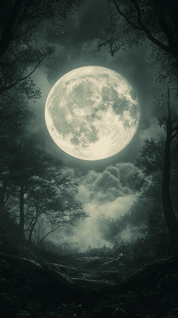 Eerie Full Moon Over Haunted Forest 2