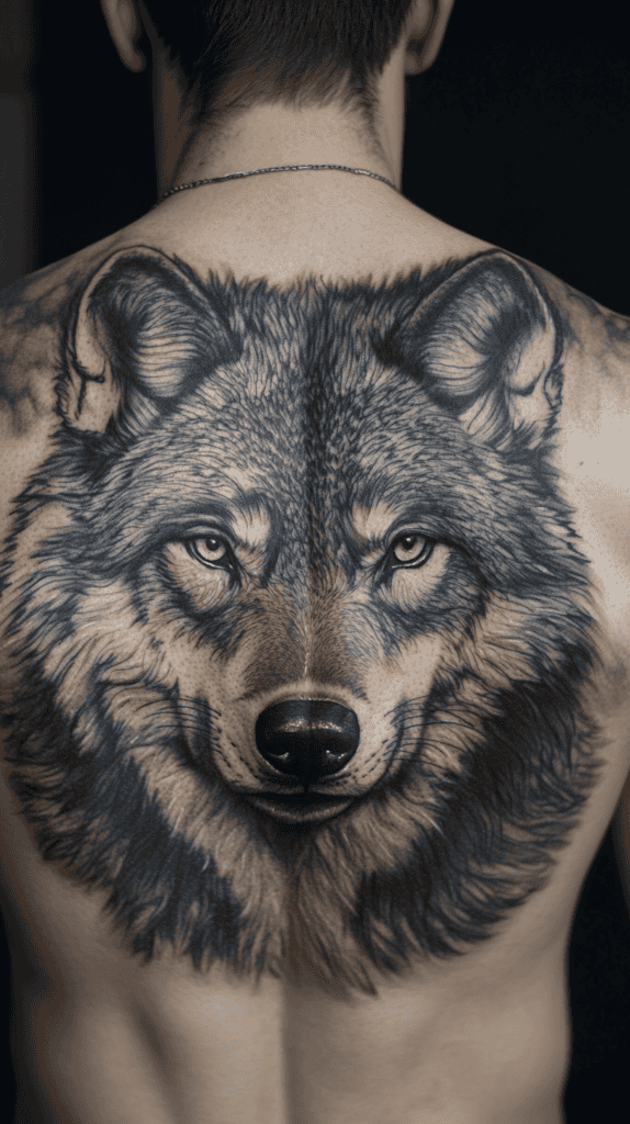 The Art of Ink: 23 Inspirational Back Tattoos for Men 45 Ethereal Wolf 2