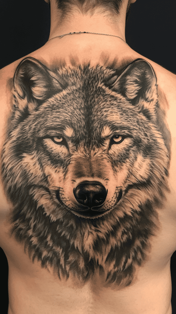 The Art of Ink: 23 Inspirational Back Tattoos for Men 44 Ethereal Wolf