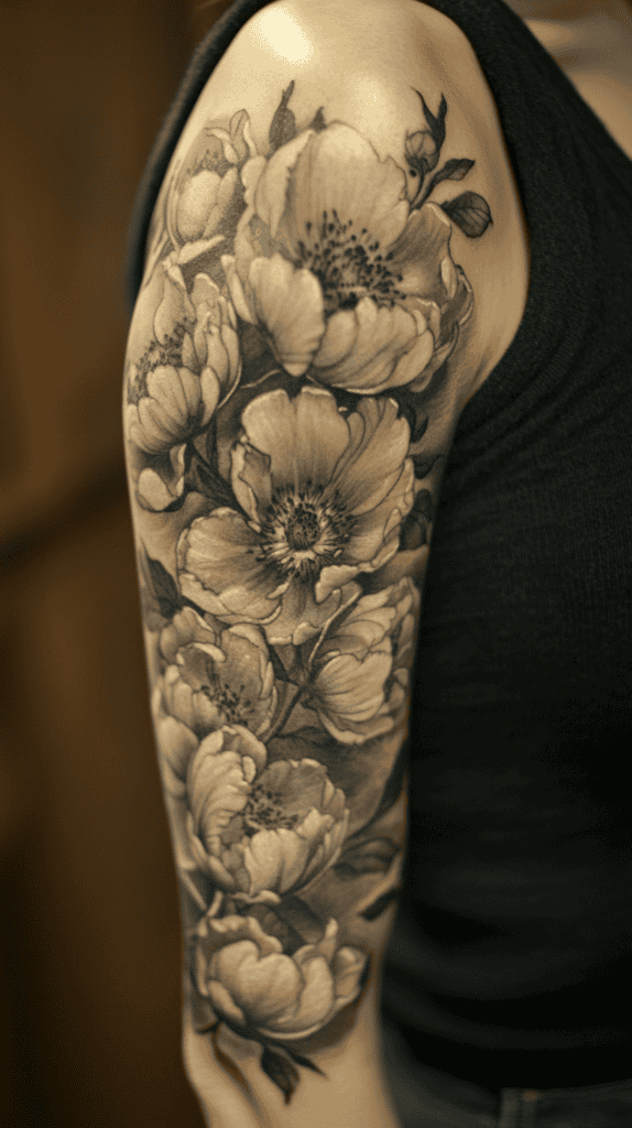 Floral Half Sleeve