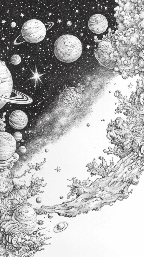 Unlocking the Artist Within: 21 Must-Try Doodle Drawing Ideas 27 Galactic Scenes 2