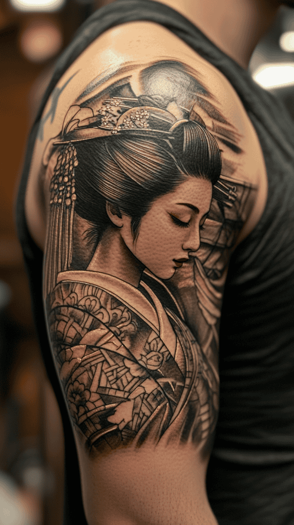 From Samurai to Dragons: 19 Stunning Japanese Tattoo Ideas for Men 24 Geisha 2