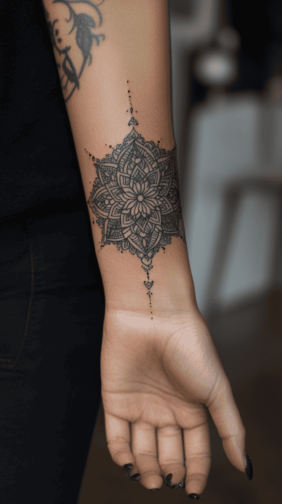 38 Creative Tattoo Ideas for Women 4 Geometric Mandala