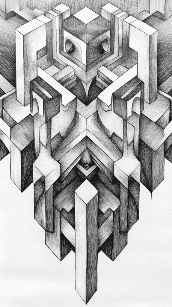 20 Challenging Drawing Ideas to Push Your Artistic Limits 28 Geometric Pattern with Optical Illusion