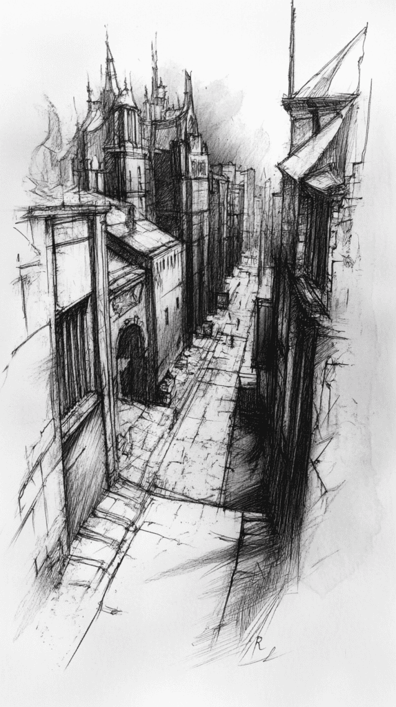 30 Grunge Drawing Ideas for Real Depth and Texture 29 Grunge Cityscape