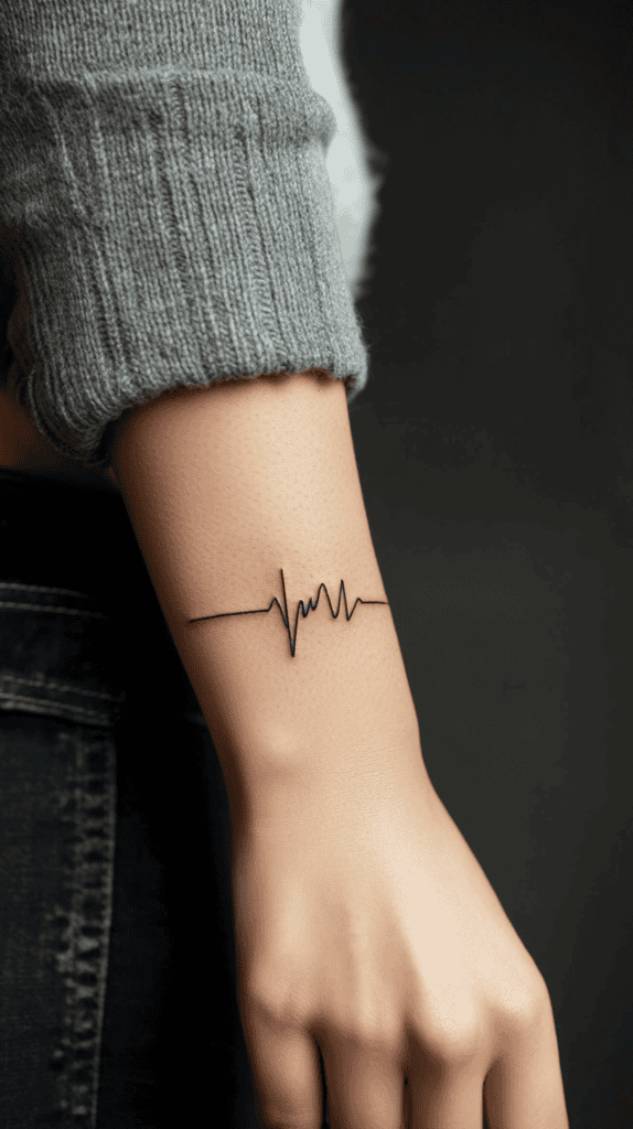 38 Creative Tattoo Ideas for Women 21 Heartbeat Line