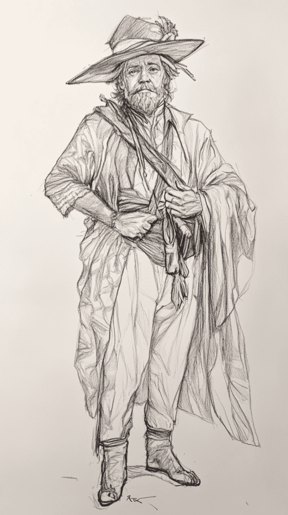 20 Challenging Drawing Ideas to Push Your Artistic Limits 41 Historical Figure in Period Clothing 2