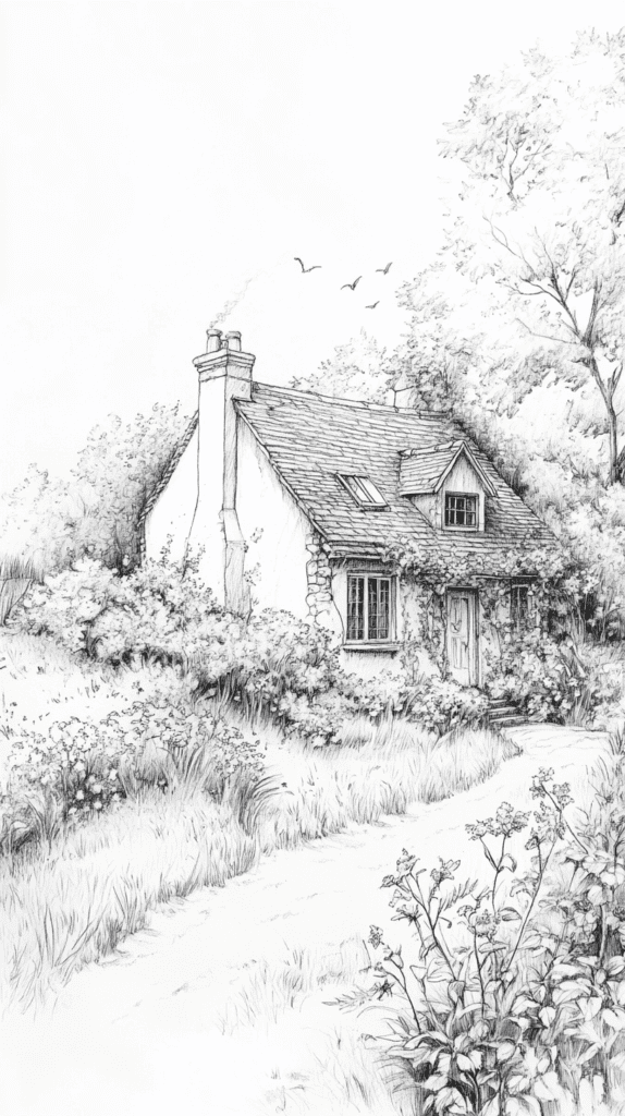 15 Landscape Drawing Ideas Worth Trying 26 Idyllic Countryside Cottage 2