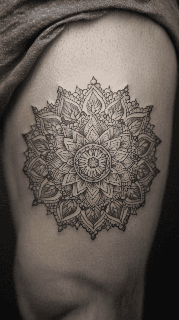 Feeling Bold? Try These 25 Killer Thigh Tattoo Ideas for Men 9 Intricate Mandala Pattern