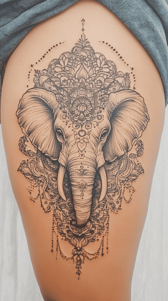 38 Creative Tattoo Ideas for Women 17 Mandala Elephant