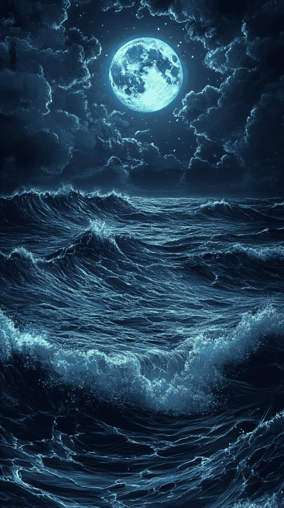 18 Dark Blue Wallpapers That Make Your Phone Stand Out 3 Midnight Ocean Waves 2