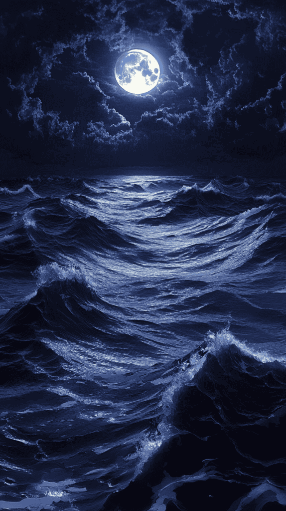 18 Dark Blue Wallpapers That Make Your Phone Stand Out 2 Midnight Ocean Waves