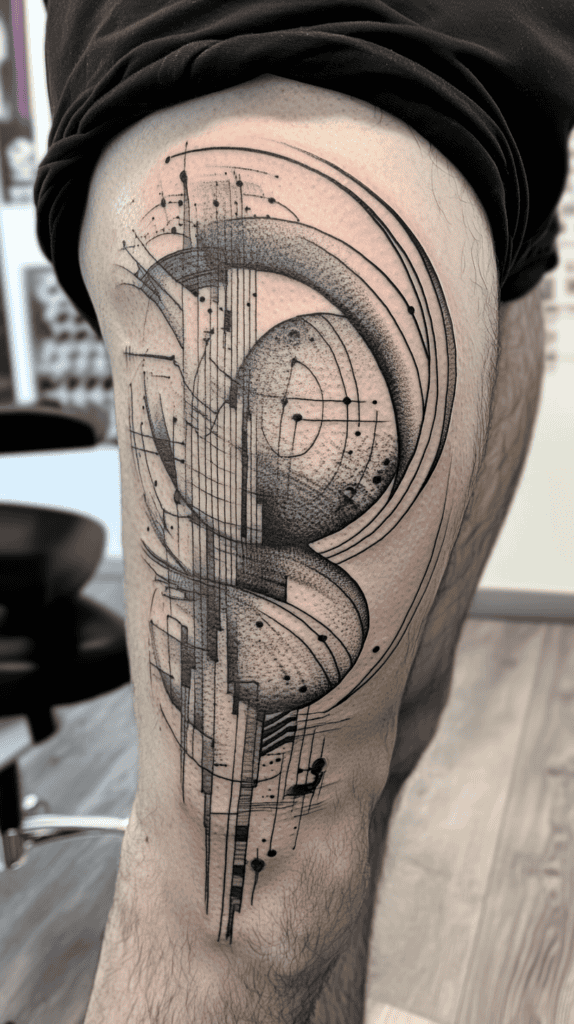Feeling Bold? Try These 25 Killer Thigh Tattoo Ideas for Men 31 Modern Art Deco