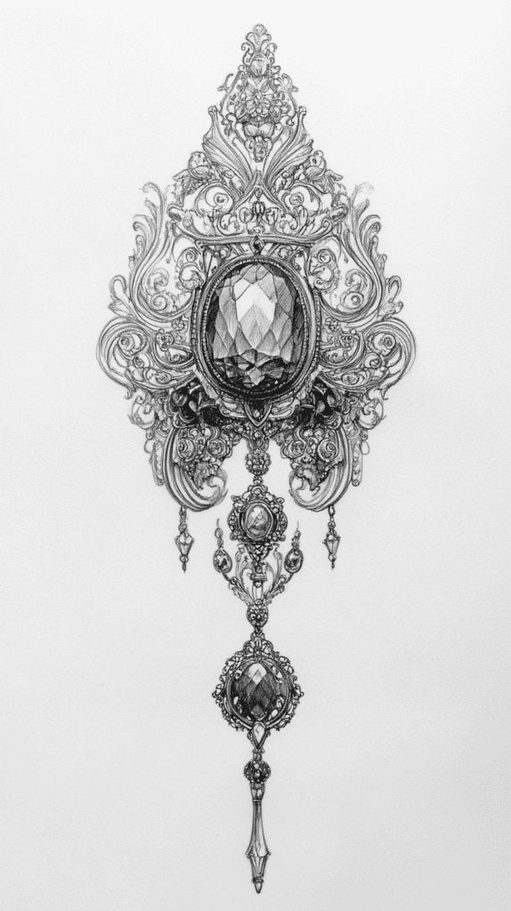 20 Challenging Drawing Ideas to Push Your Artistic Limits 31 Ornate Jewelry Piece 2