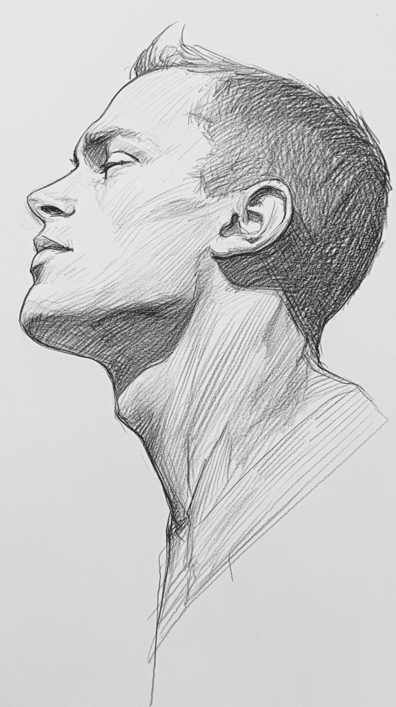 19 Creative Body Sketch Ideas Every Artist Should Try 28 Pensive Profile 2