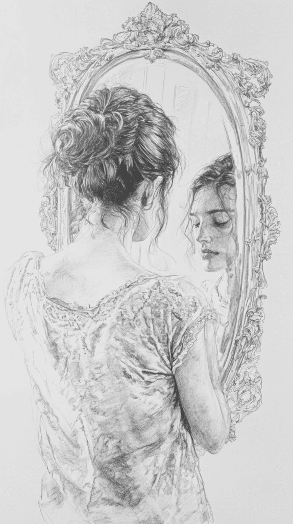 19 Creative Body Sketch Ideas Every Artist Should Try 17 Reflective Mirror Pose