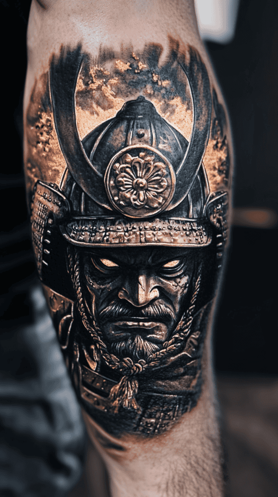 From Samurai to Dragons: 19 Stunning Japanese Tattoo Ideas for Men 28 Samurai Helmet Kabuto 2